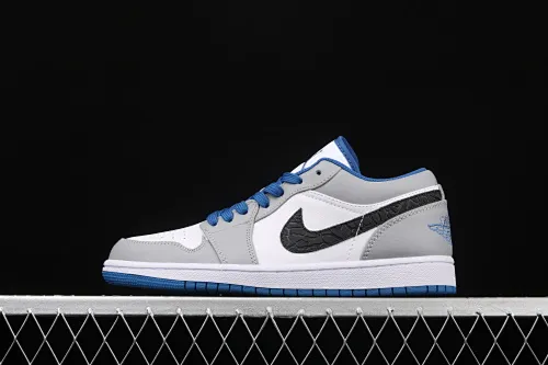All categories Air Jordan Jordan series basketball shoes Air Jordan 1 Low Air Jordan 1 Low Shadow AJ1 Joe 1 gray blue and white first layer low-top cultural and leisure sports sneakers 553558-103